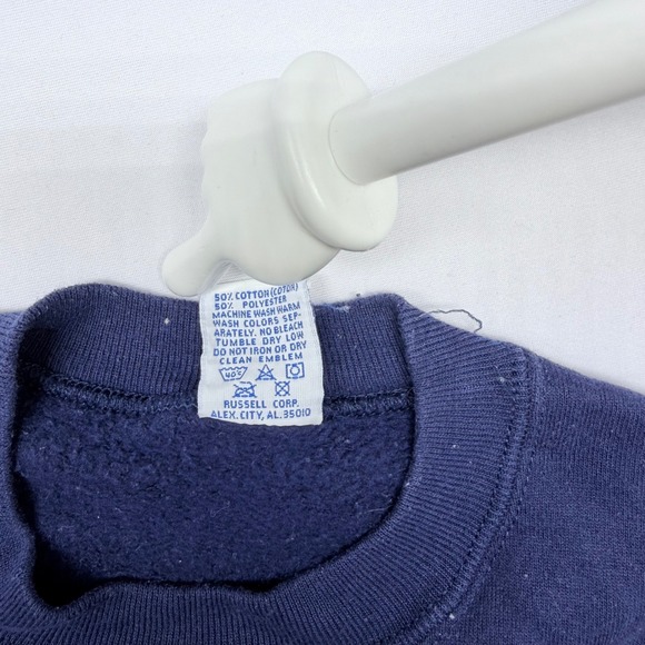 Vintage Russell Athletic Sigma Nu Sweatshirt Navy Blue Made in USA Mens Medium - Picture 4 of 10
